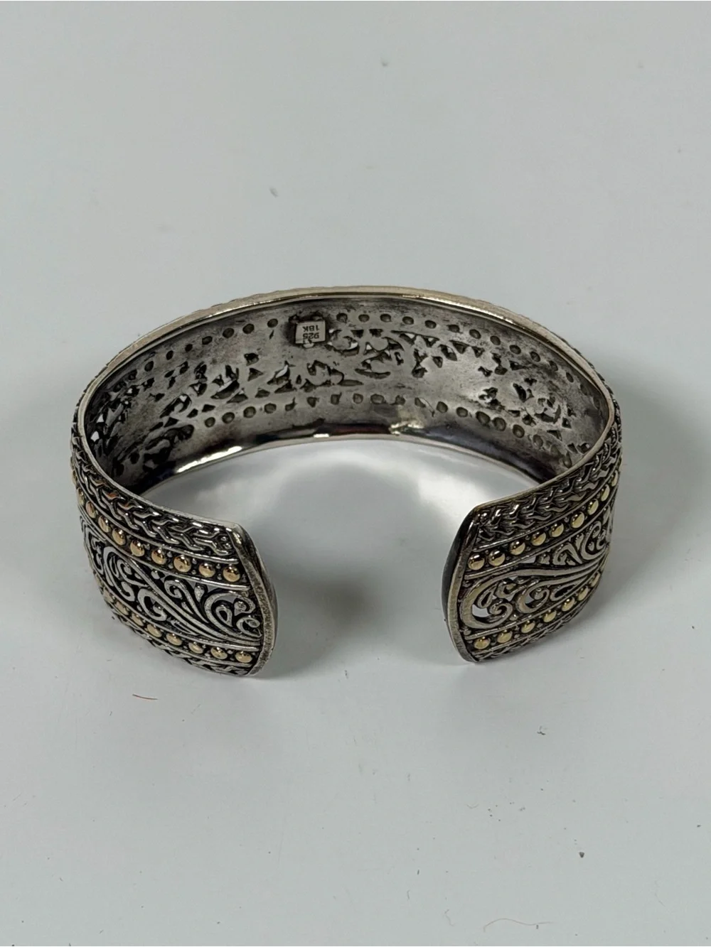 Sterling Silver and 18K Yellow Gold Cuff Bracelet Effy Style